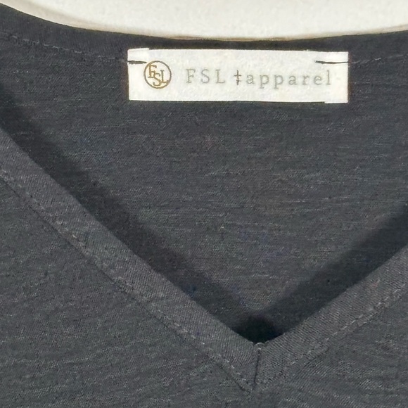 FSL Apparel Black Ruffle Sleeve Shift Dress V-Neck Made in USA Size M - Picture 3 of 9